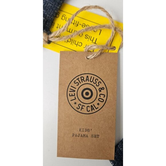 Levi's Kids Pajama Set Size 10 Long Sleeve Henley Top Pants Blue Heather Comfort - Picture 11 of 12